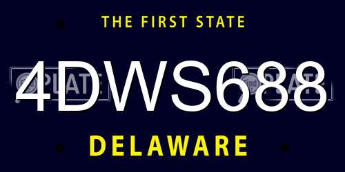 4DWS688 Delaware License Plate