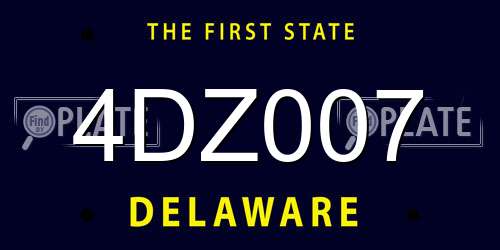 4DZ007 Delaware License Plate