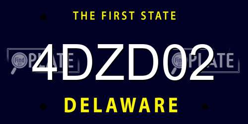 4DZD02 Delaware License Plate