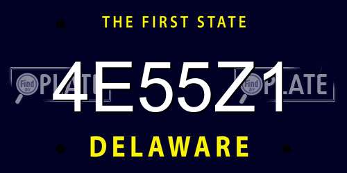 4E55Z1 Delaware License Plate