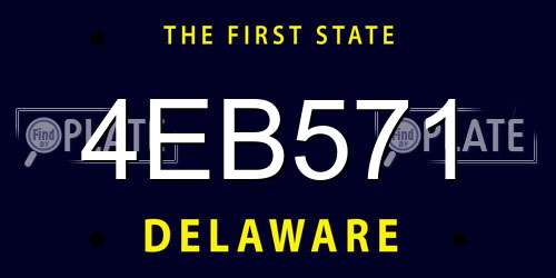 4EB571 Delaware License Plate