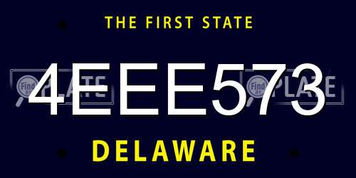 4EEE573 Delaware License Plate