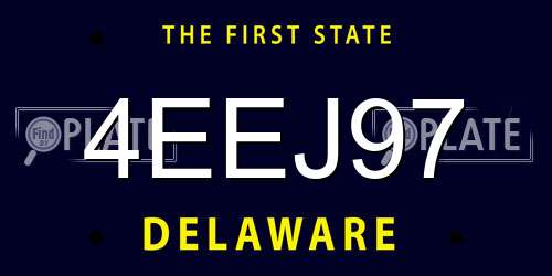 4EEJ97 Delaware License Plate