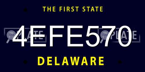 4EFE570 Delaware License Plate