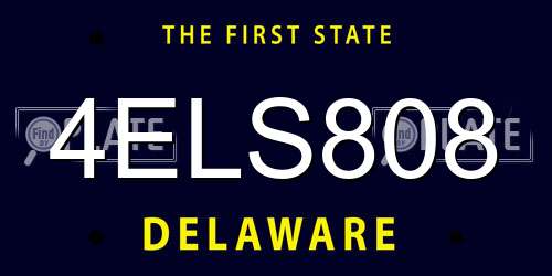 4ELS808 Delaware License Plate