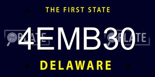 4EMB30 Delaware License Plate
