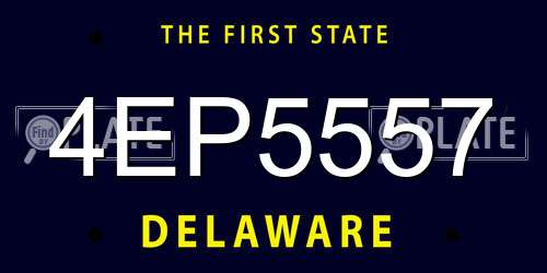 4EP5557 Delaware License Plate