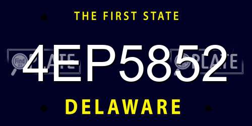 4EP5852 Delaware License Plate