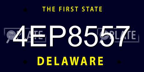 4EP8557 Delaware License Plate