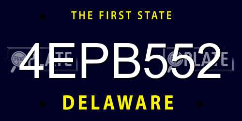 4EPB552 Delaware License Plate