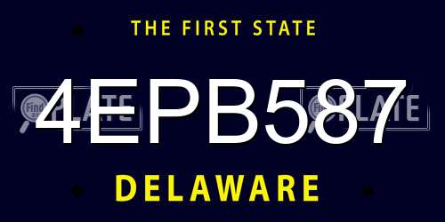 4EPB587 Delaware License Plate