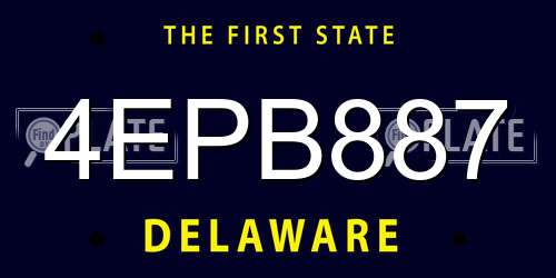 4EPB887 Delaware License Plate