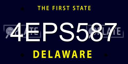 4EPS587 Delaware License Plate