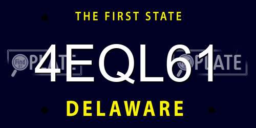 4EQL61 Delaware License Plate