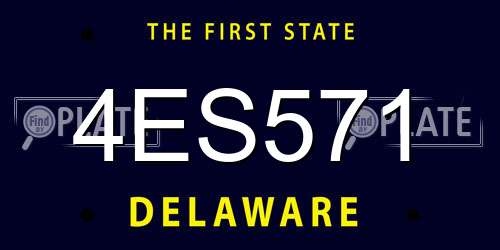 4ES571 Delaware License Plate