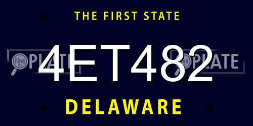 4ET482 Delaware License Plate