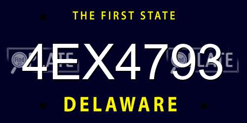 4EX4793 Delaware License Plate