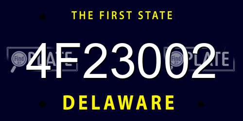 4F23002 Delaware License Plate