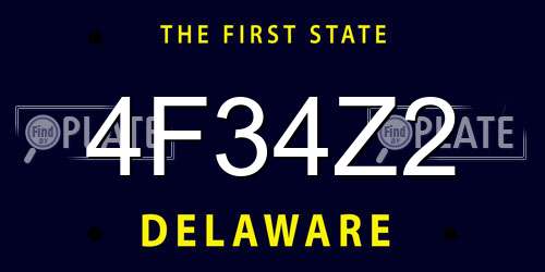4F34Z2 Delaware License Plate