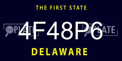 4F48P6 Delaware License Plate