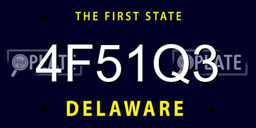 4F51Q3 Delaware License Plate
