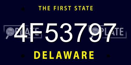 4F53797 Delaware License Plate