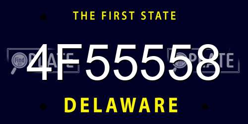4F55558 Delaware License Plate