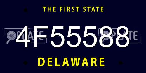 4F55588 Delaware License Plate