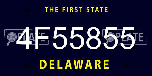 4F55855 Delaware License Plate