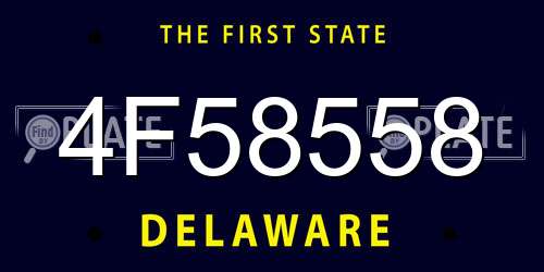 4F58558 Delaware License Plate