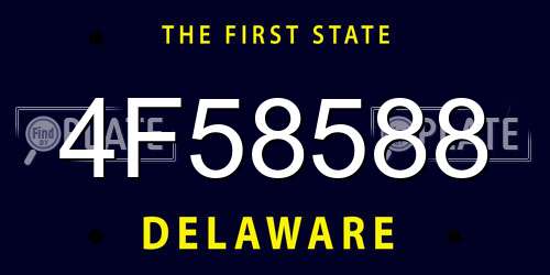 4F58588 Delaware License Plate