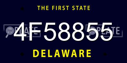 4F58855 Delaware License Plate