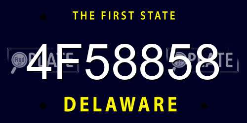 4F58858 Delaware License Plate
