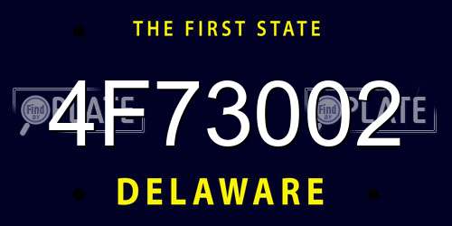 4F73002 Delaware License Plate