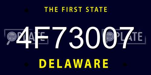 4F73007 Delaware License Plate