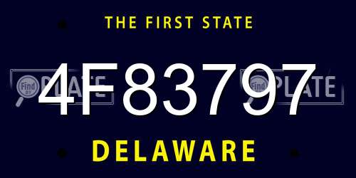 4F83797 Delaware License Plate