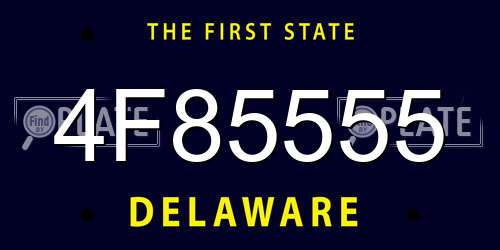 4F85555 Delaware License Plate