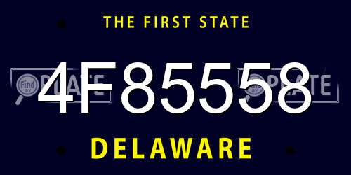 4F85558 Delaware License Plate