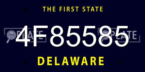 4F85585 Delaware License Plate