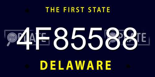 4F85588 Delaware License Plate