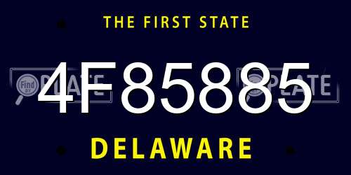 4F85885 Delaware License Plate