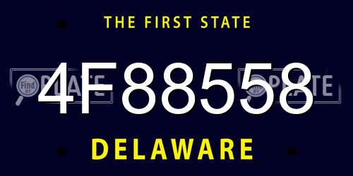 4F88558 Delaware License Plate