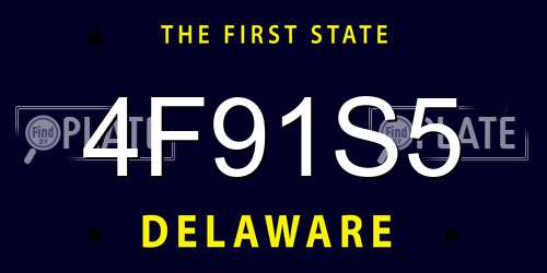 4F91S5 Delaware License Plate