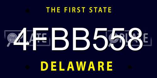 4FBB558 Delaware License Plate