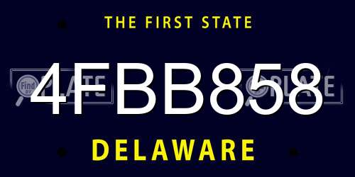 4FBB858 Delaware License Plate