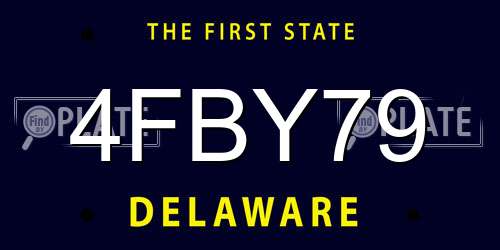 4FBY79 Delaware License Plate