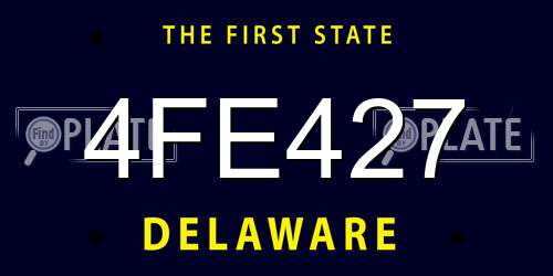 4FE427 Delaware License Plate