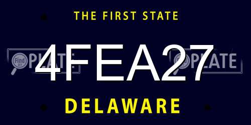 4FEA27 Delaware License Plate