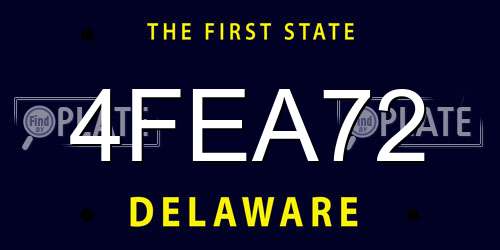 4FEA72 Delaware License Plate