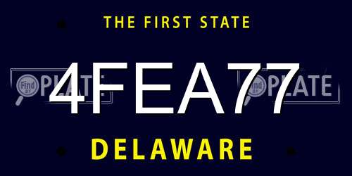 4FEA77 Delaware License Plate